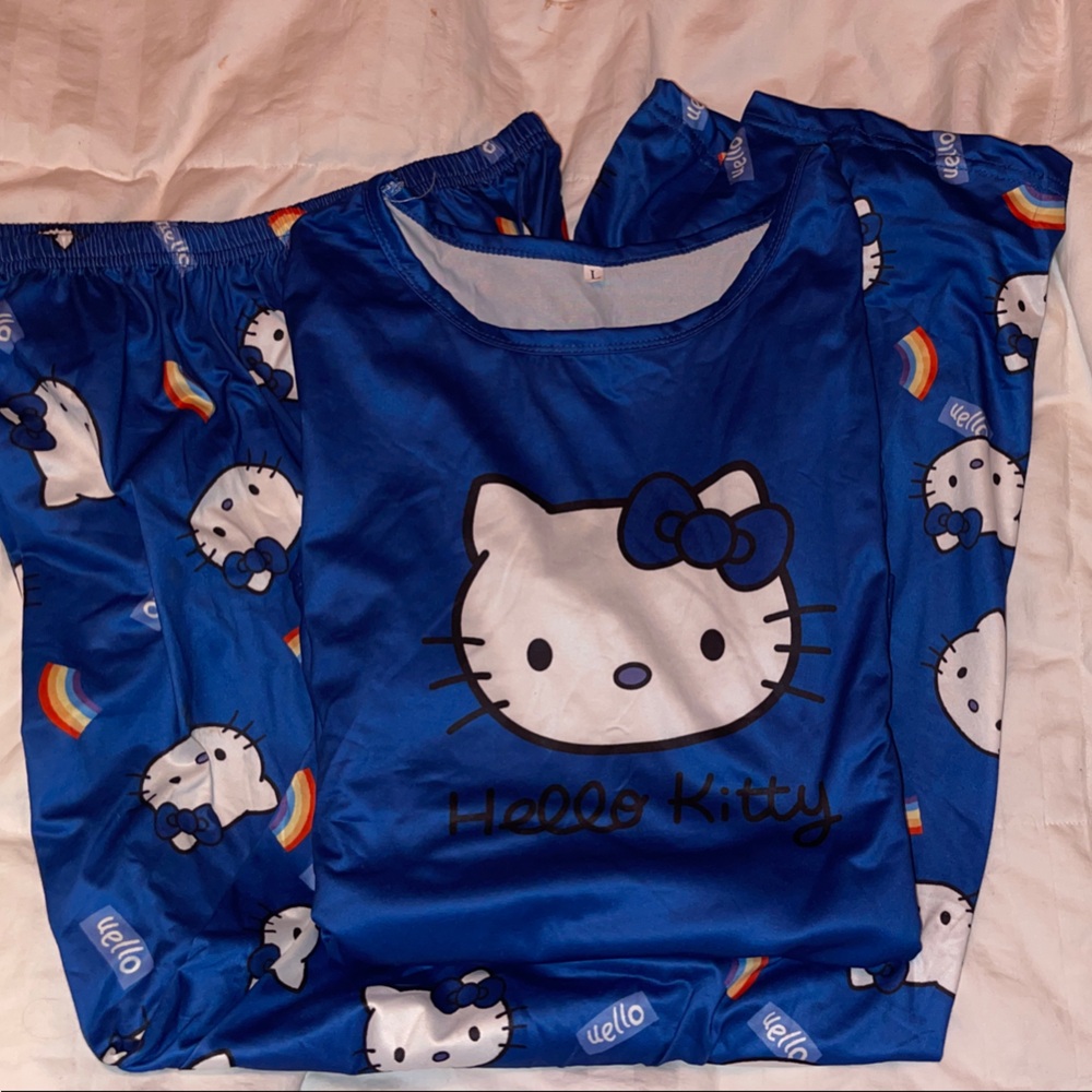 Hello Kitty Blue Pajama Set BNWOT LARGE